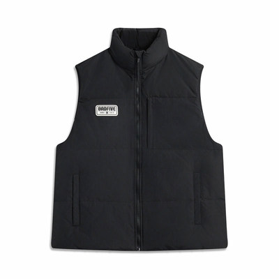 李宁正品健身系列男子户外休闲运动保暖立领羽绒服马甲AMRU081-1