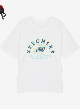 Skechers/斯凯奇正品时尚舒适休闲大童圆领运动短袖T恤 L222K064
