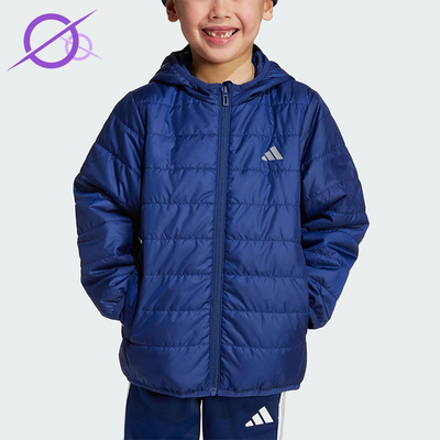 Adidas/阿迪达斯正品冬季小童连帽户外运动反光保暖棉服JL7443