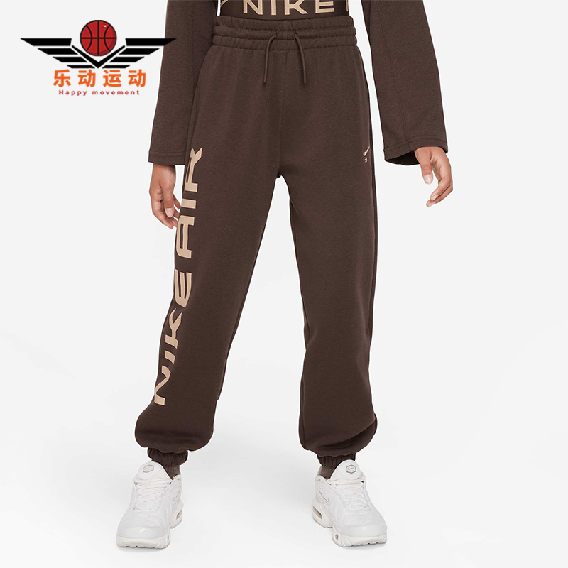 耐克大童运动复古印花束脚长裤
