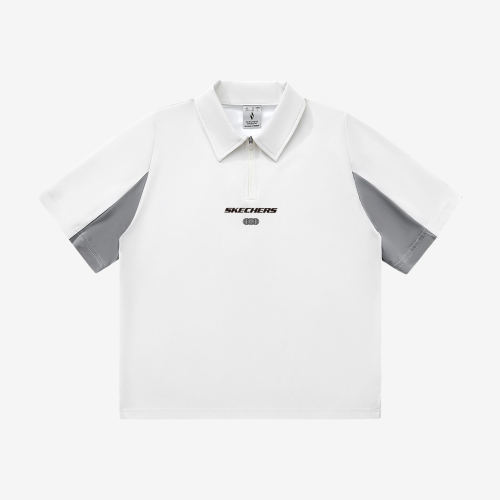 Skechers斯凯奇正品跑步系列男女拼接运动POLO衫L225W257-004A