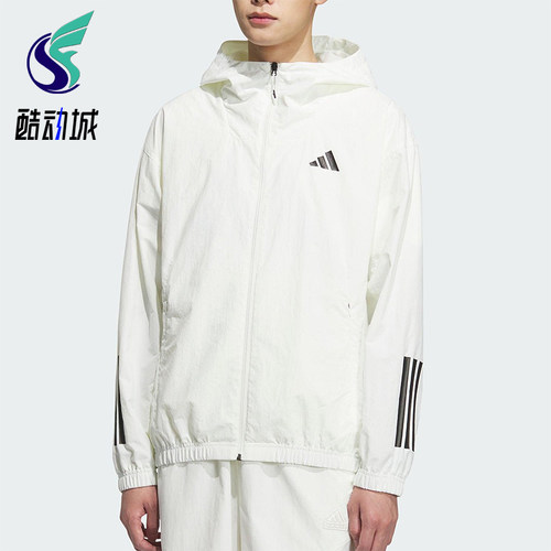 Adidas/阿迪达斯正品运动男士经典宽松透气连帽夹克外套KC3928