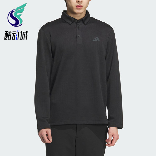 Adidas/阿迪达斯正品2025男士提花针织运动经典长袖POLO衫JN1232