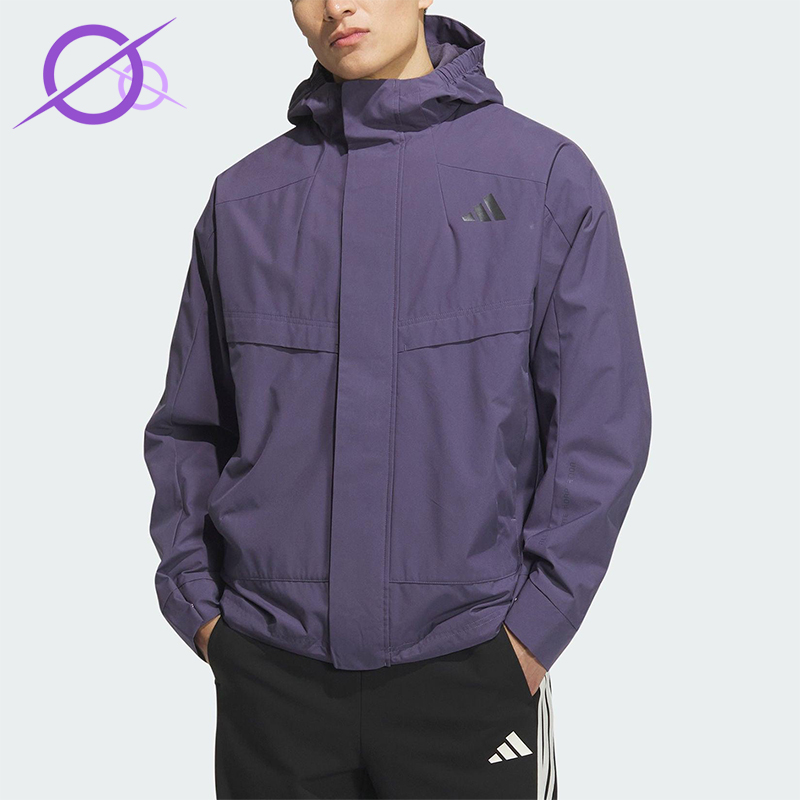 Adidas/阿迪达斯正品2025秋季款男士日常连帽耐穿印花外套KB7626