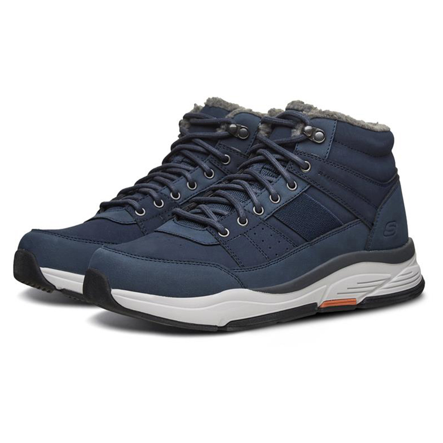 Skechers/斯凯奇正品男子时尚绑带运动高帮休闲靴保暖加绒工装靴