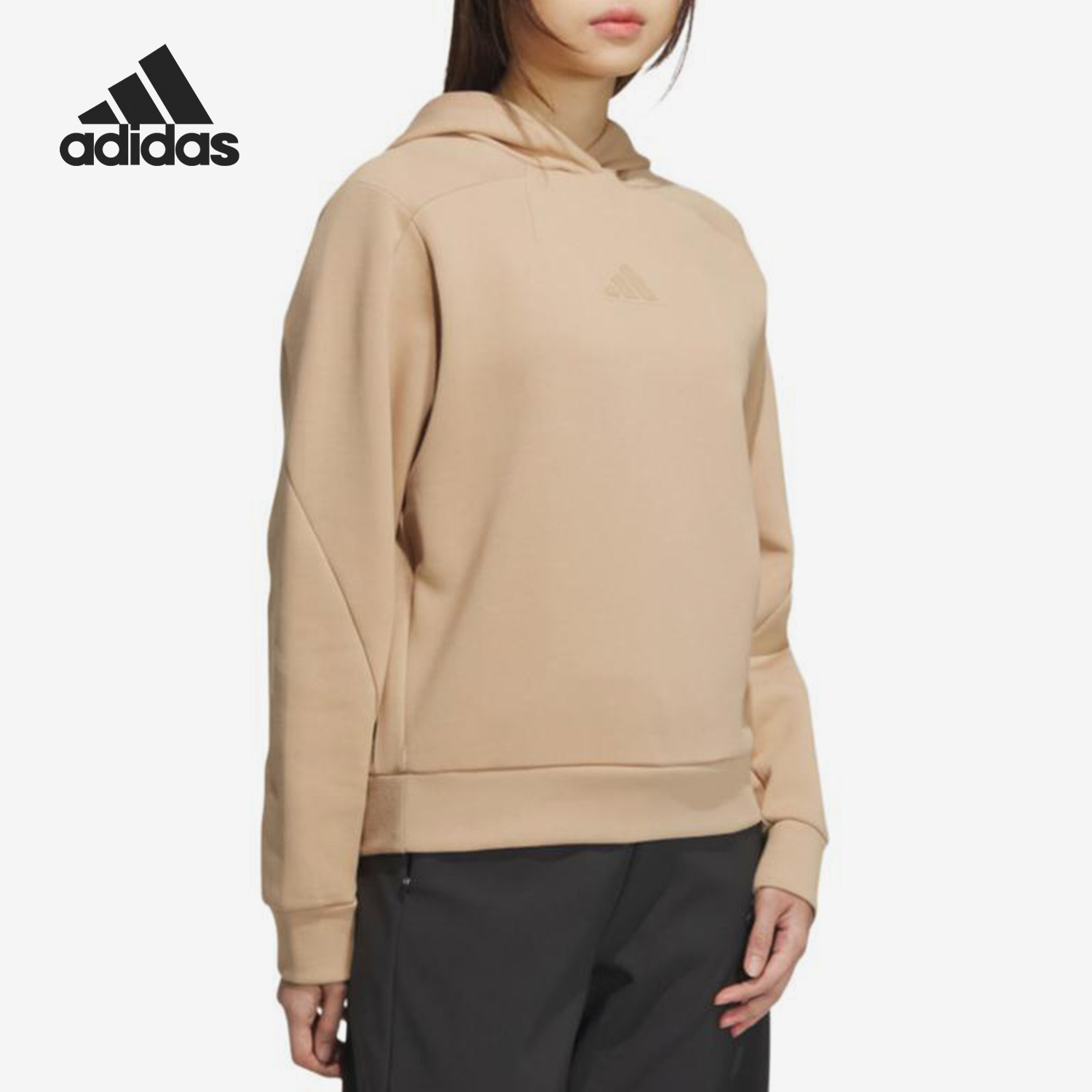 adidas/阿迪达斯正品春秋女士运动连帽宽松套头针织卫衣jm8794
