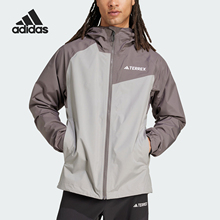 Adidas/阿迪达斯正品新款男士.户外拼接宽松连帽冲锋衣JN8809