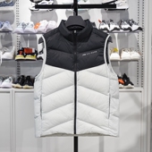 李宁正品 健身系列男子拼色拉链立领保暖宽松羽绒马甲AMRU101