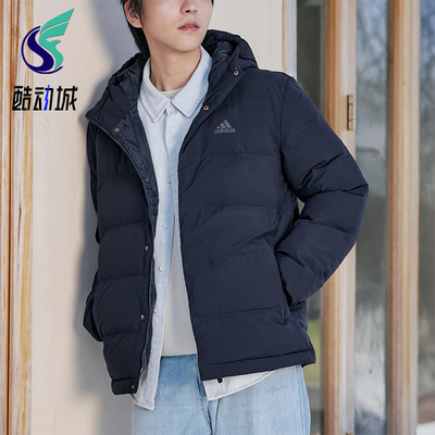 Adidas/阿迪达斯正品冬季男士拉链连帽保暖户外运动羽绒服KE5407