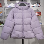 李宁正品 运动潮流系列女子防风保暖宽松连帽梭织羽绒服AYMU040