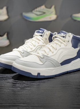 李宁正品COMMON 80s MID男子耐磨加绒保暖潮流休闲板鞋AGCV407-3