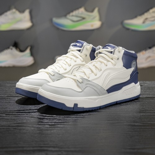 李宁正品COMMON 80s MID男子耐磨加绒保暖潮流休闲板鞋AGCV407-3