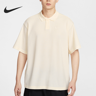Nike/耐克正品Oversize男士翻领针织华夫格短袖IF0377-110