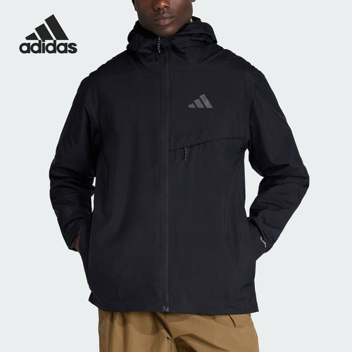 Adidas/阿迪达斯正品MT 2L RAIN J男士户外连帽冲锋衣JY4118