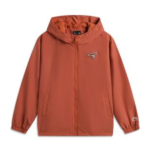 李宁正品中国文化系列男女大童宽松连帽防风梭织运动外套YFDV145