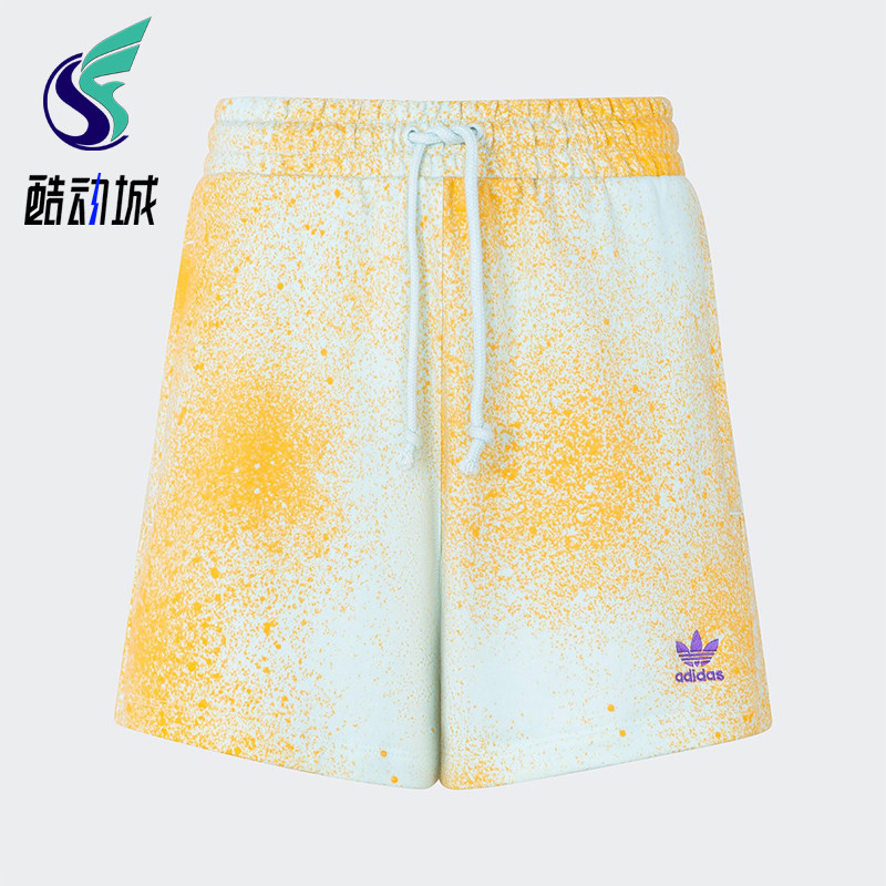 Adidas/阿迪达斯正品三叶草女士时尚中腰经典印花透气短裤HL6610