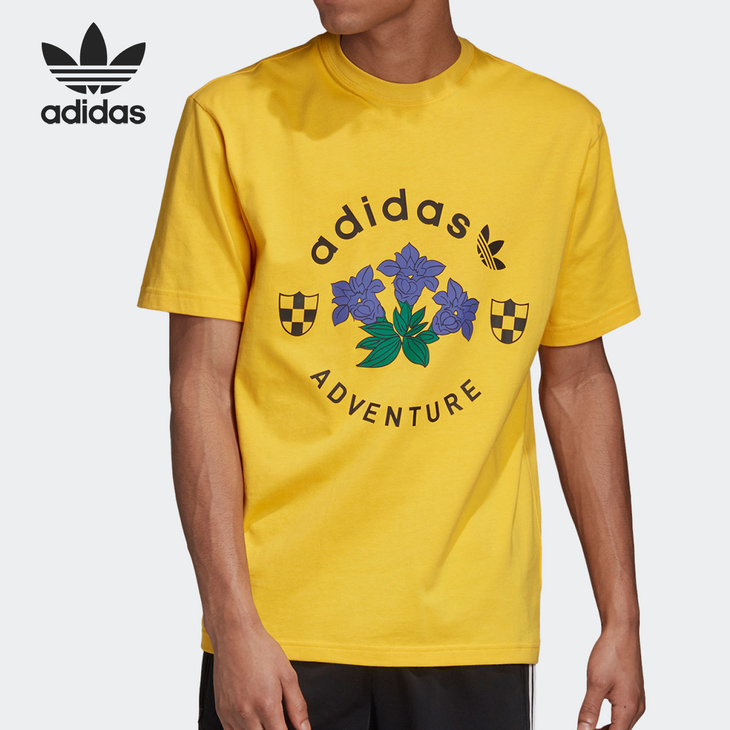 Adidas/阿迪达斯正品当季新款男子透气圆领时尚运动T恤 GD5607