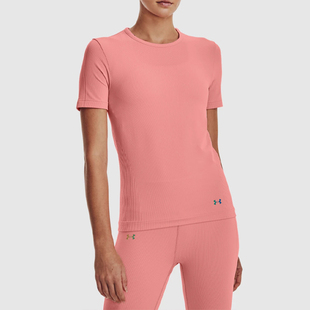 安德玛正品 1373929 新款 圆领柔软透气健身运动短袖 603 女士时尚