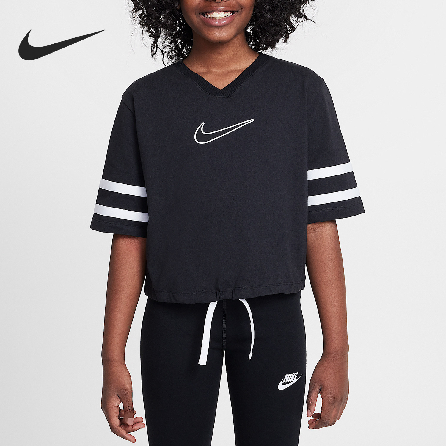 Nike/耐克正品Sportswear大童下摆抽绳宽松上衣HJ3343-010,童装/婴儿装/亲子装,T恤,淘宝优惠券,粉丝福利购,淘宝优惠卷