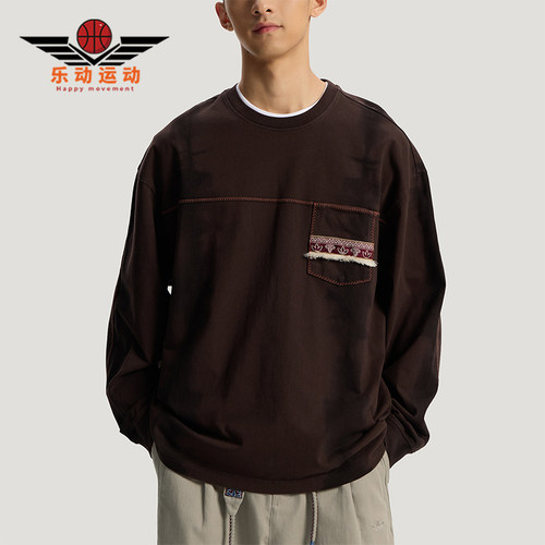 Adidas/阿迪达斯正品三叶草男士复古针织运动宽松长袖T恤KW5672