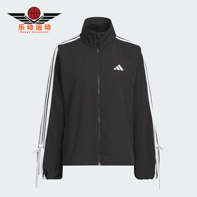 Adidas/阿迪达斯正品DANCE WB 1女士宽松蝴蝶结三条纹外套KT5003