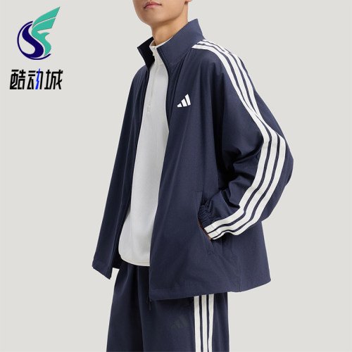 Adidas/阿迪达斯正品2026春季款男士立领经典印花休闲外套KR2547