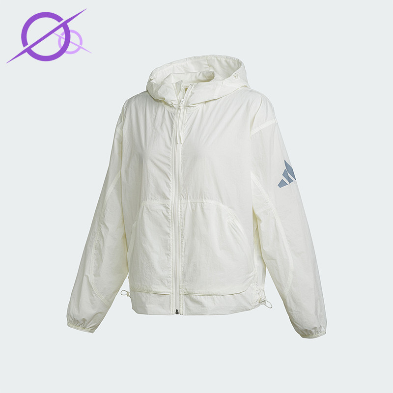 Adidas/阿迪达斯正品W CE Q2 WB 女士运动经典宽松连帽外套JC5114
