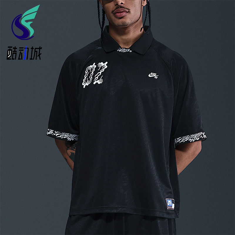 Nike/耐克正品2025男士日常翻领套头透气耐穿运动短袖HJ2965-010