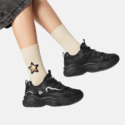 李宁正品2025秋季风行女子厚底增高反光耐磨经典休闲鞋AGCV276