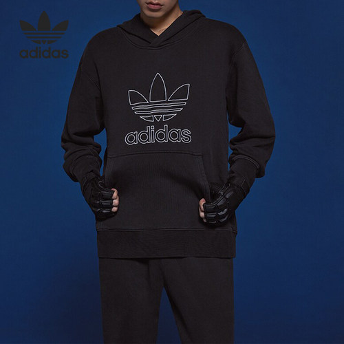 Adidas/阿迪达斯正品三叶草男士logo印花休闲运动卫衣IU2373