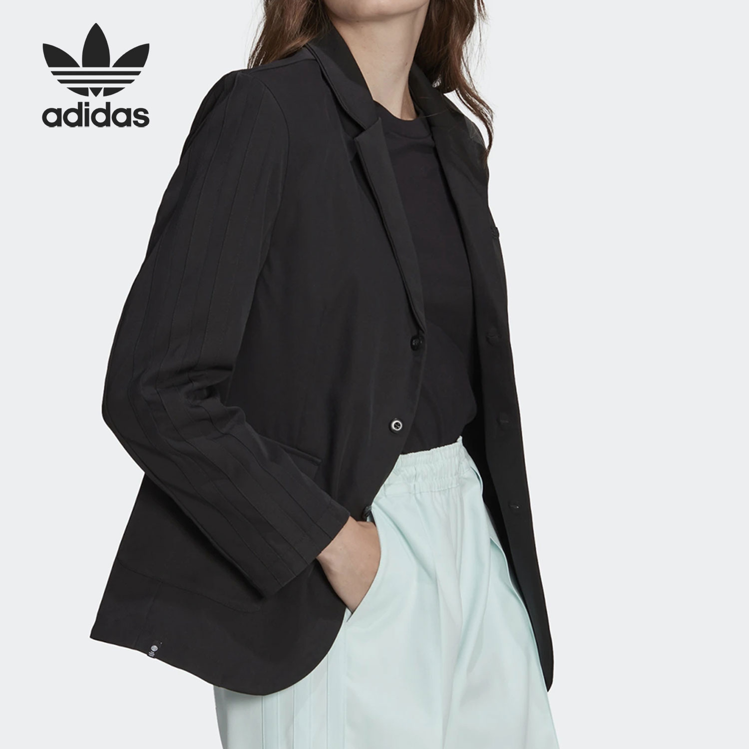 Adidas/阿迪达斯正品三叶草秋季男女运动休闲西装外套HN3670