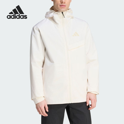 Adidas/阿迪达斯正品2026男士户外防风防水透湿冲锋衣KG3241