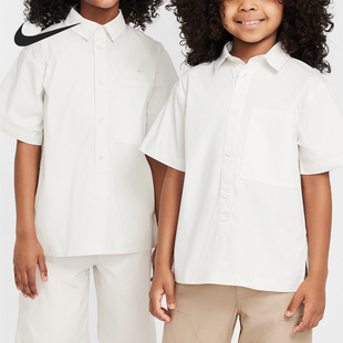 HF8054 Nike 风宽松翻领衬衫 Sportswear大童工装 030 耐克正品