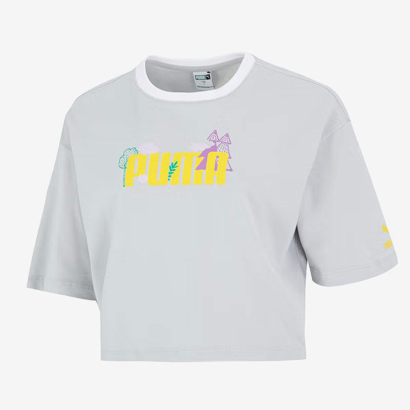 Puma/彪马正品新款女子运动休闲时宽松透气短袖T恤538772-09