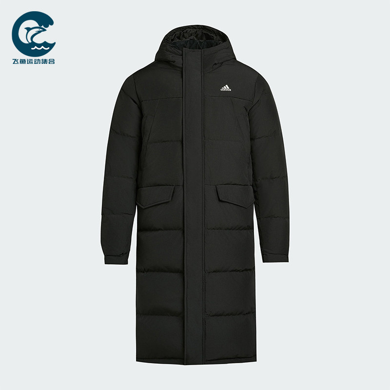 Adidas/阿迪达斯正品冬季男女连帽保暖长款运动休闲羽绒服KF6748