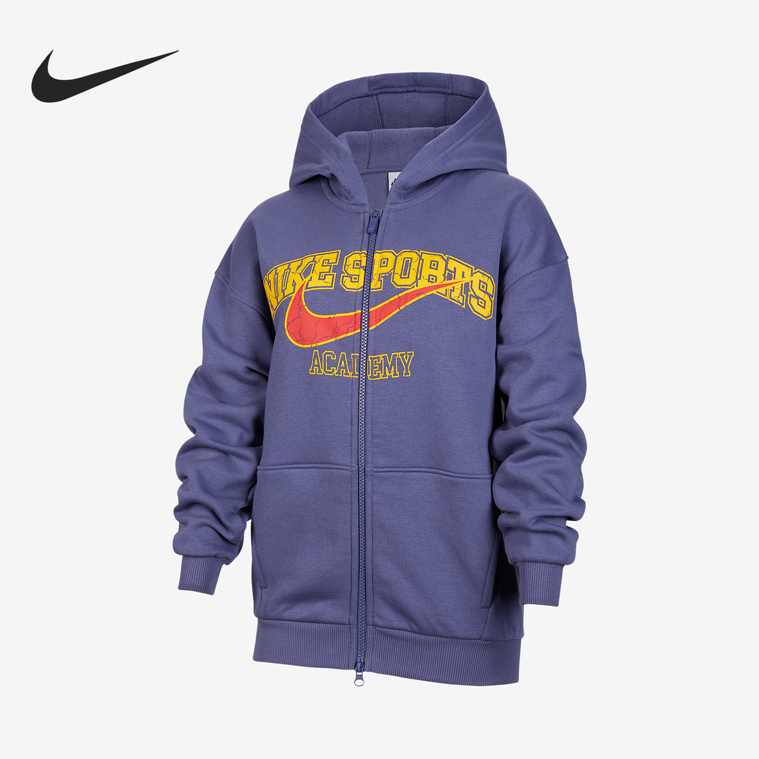 Nike/耐克正品2025秋季款大童日常连帽印花针织外套IO7827-508