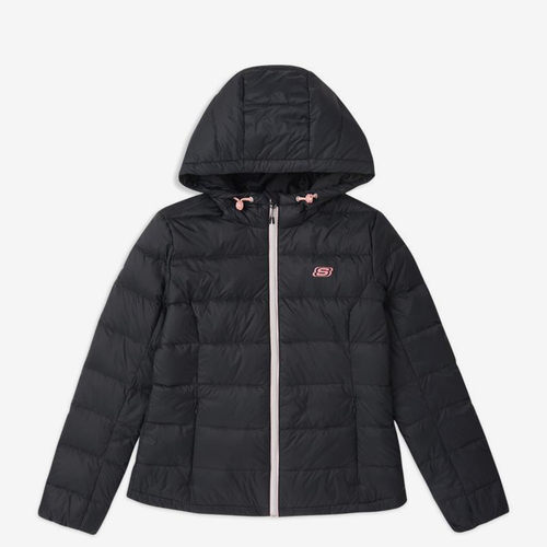 Skechers/斯凯奇正品情侣款女子可收纳轻质保暖羽绒服连帽外套