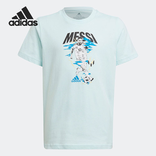 Adidas/阿迪达斯正品当季新款大童运舒适足球短袖T恤HG1983