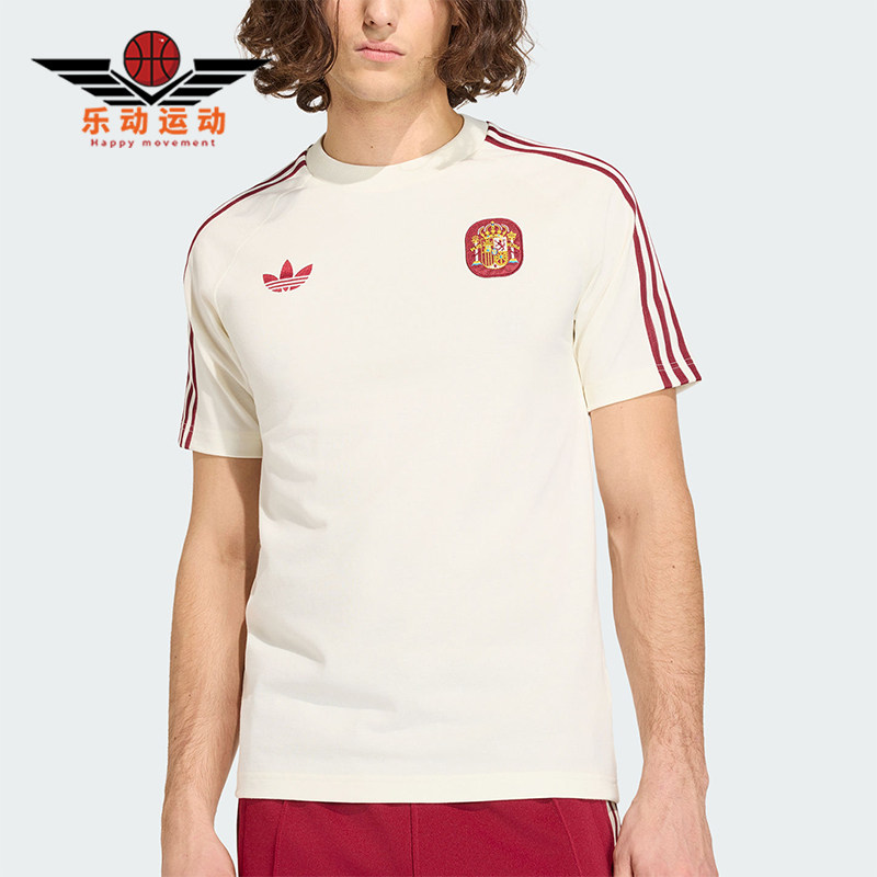 Adidas/阿迪达斯正品三叶草男士条纹修身针织圆领运动T恤JZ2256图片
