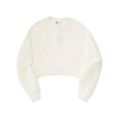 李宁正品 套头卫衣AWDU352 2025新款 女子纯色圆领宽松休闲短款