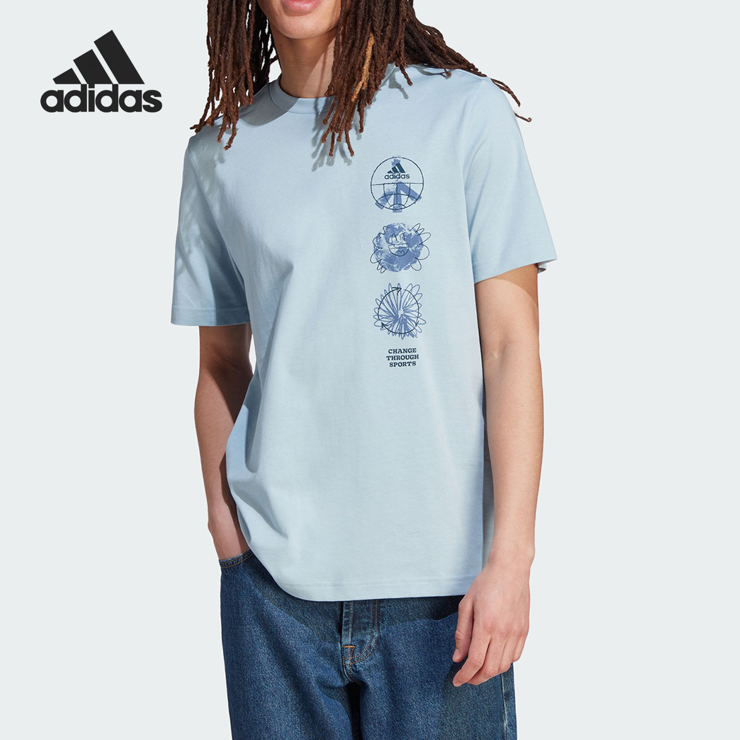 Adidas/阿迪达斯正品M CHANGE TRIPLE男子运动休闲短袖IL5404