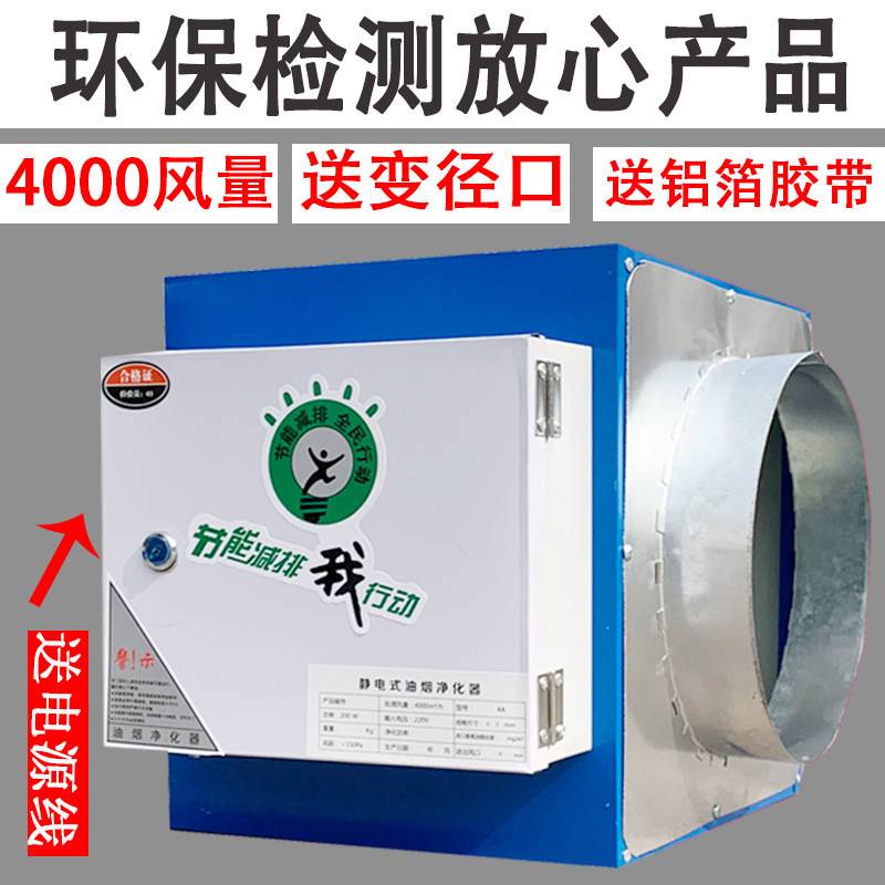 包邮油烟净化器4000风量小型饭店商用厨房餐饮静电式油烟分离器无