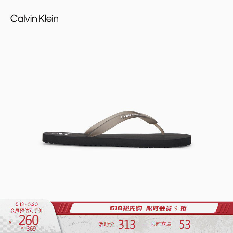【520礼物】CK Jeans26春夏男士简约字母泳池沙滩人字拖