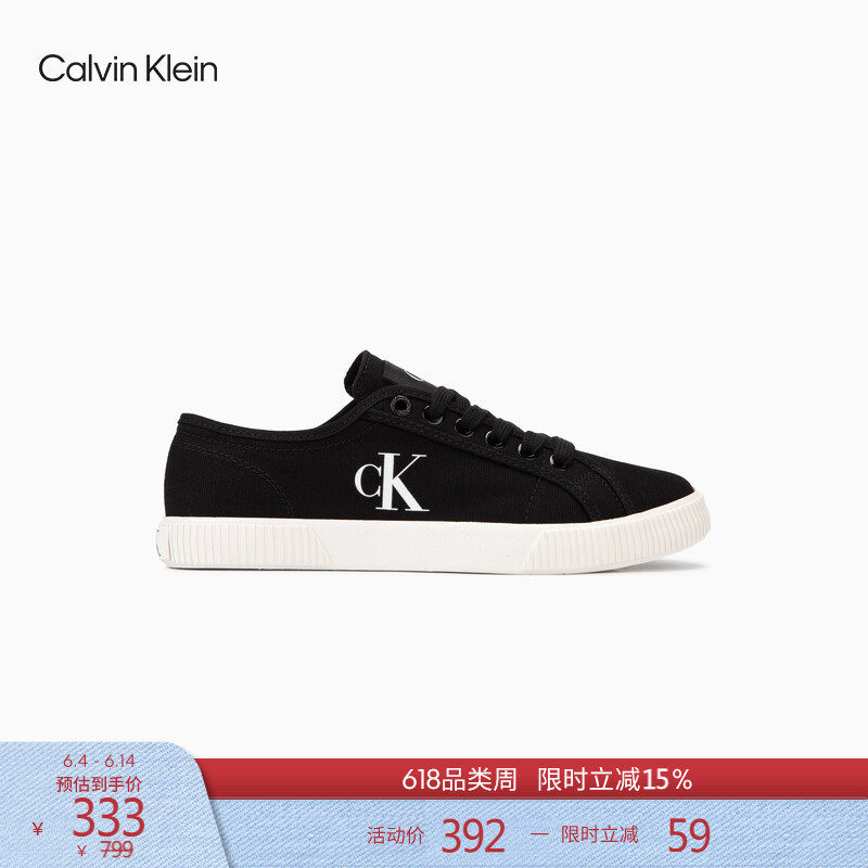 CK Jeans女士潮流百搭复古经典简约字母低帮休闲帆布运动鞋礼物