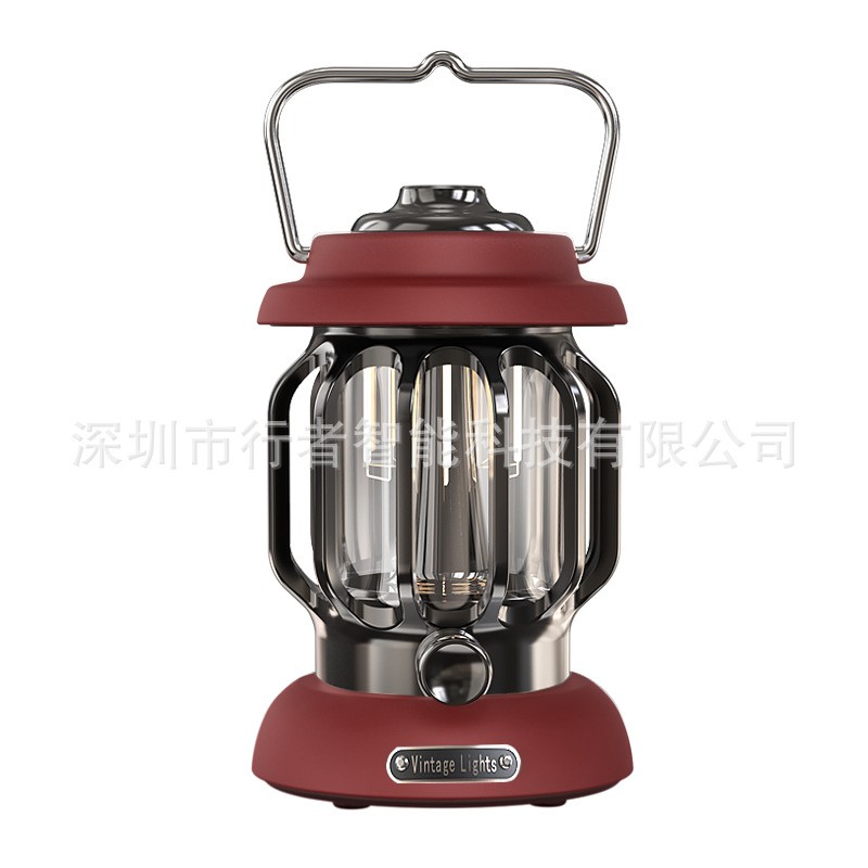 2022新款复古露营灯LED户外野营帐篷灯手提马灯USB充电式照明夜灯