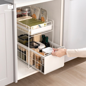 纳由美下水槽抽拉式 置物s架双层拉篮橱柜架子厨房调料分层浴室收