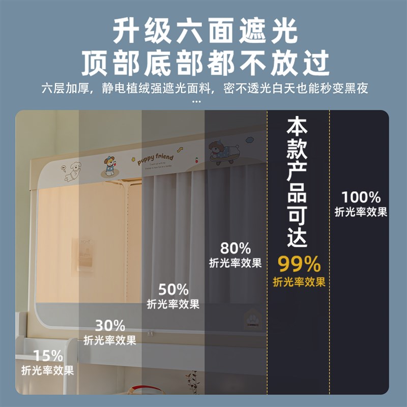 学生蚊帐上下铺用高低q床宿舍强遮光床帘一体式全包加厚床幔免安