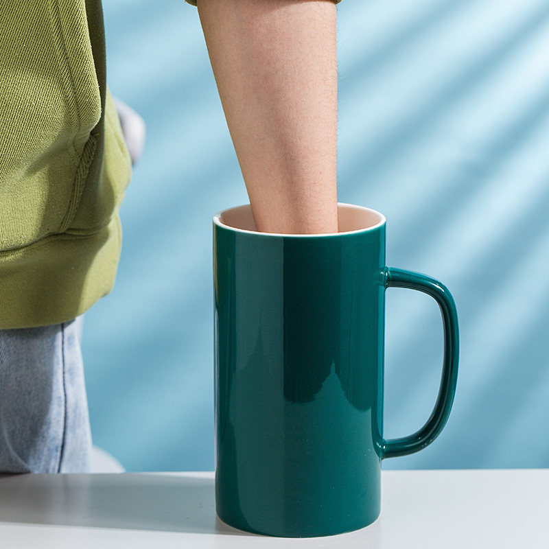 大容量陶瓷水杯800毫升超大简约家用喝水M杯子办公室大口径马克杯