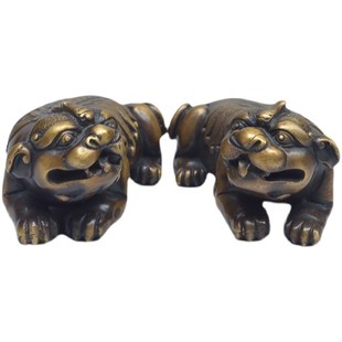 纯铜实心貔貅神兽k摆件一对客厅玄关办公室桌面装 饰工艺品乔迁礼
