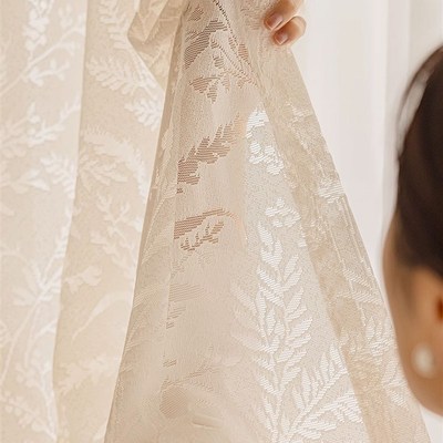 2025新高度j3米以上,法国浪漫剪裁薄纱窗帘卧室不透光客厅窗纱